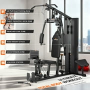 UPGO Home Gym Station, Workout Equipment with 154LBS Weight Stack, Leg Press And Preacher Curl Pad
