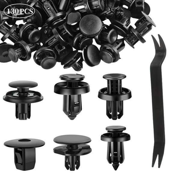 LTS EMIRA 131PCS 6 in 1 Fender Liner Retainer Clips 90682-SEA-003, Front Bumper Fastener 91512-SX0-003, Push-Type Rivet 91505-S9A-003, Compatible with Honda Acura Accord Civic CR-V Fit Odyssey