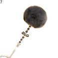 thumbnail image 2 of Flmtop Pet Cat Kitten Funny Pompon Ball Small Bell Stick Rod Playing Interactive Toy Grey, 2 of 9