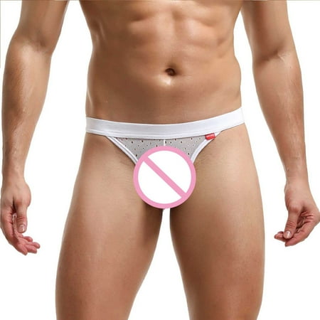 

zuwimk Mens Underwear Sexy Bow Tie Briefs Pouch Thong Mens Low-Rise Lingerie Premium Cotton Comfort Stretch Jockstrap White S