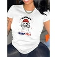 thumbnail image 1 of Women's Fashion Casual Round Neck Short Sleeve T-Shirt, Knitted Polyester, Patriotic Dog Graphic Print, Comfortable Summer Top, All-Season Ladies Leisure Sportswear, 1 of 8