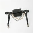 thumbnail image 6 of GENEMA Women Punk PU Leather Belt with Mini Storage Bag Ladies Gothic Rock Leg Chain, 6 of 15