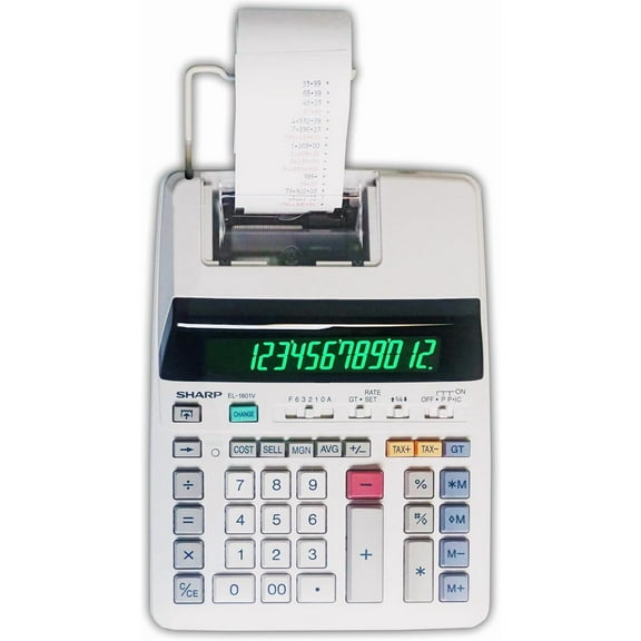 EL 1801V Ink Printing 12-Digit Calculator, Off-White