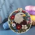 thumbnail image 6 of Punch Needle Kits Eagle and Flowers Embroidery Starter Set with Hoop Easy for Beginners DIY Stress Relief Handmade Craft Hobby and Home Decor 20x20cm-1, 6 of 8