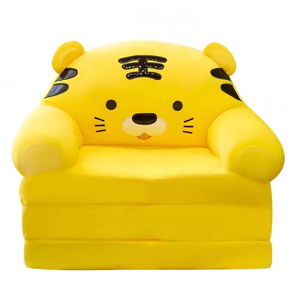 XIBUFE Sherpa Toddler Chair, Foldable 2 in 1 Kids Sofa Couch