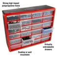 thumbnail image 3 of Stalwart 24 Plastic Drawers Organizer - Compartment Storage, Desktop and Wall Mount Container for Hardware, Parts, Crafts, Beads, and Tools (Red), 3 of 6