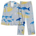 thumbnail image 1 of Penkiiy Femmes Décontracté Mode Imprimé Manches Longues Hauts Décontractés Pantalons Pyjama Ensemble TG Gris, 1 of 5