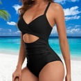 thumbnail image 4 of Traje De Baño De Una Pieza Traje de baño de una pieza Push Up para mujer Traje de baño de patchwork de color en contraste (XXL negro) Tmvgtek Para Estrenar, 4 of 9