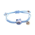 thumbnail image 2 of Hyasfey Wrist Bracelet Ceramic Cat Decor Small Bell Hand Made Adjustable Ornamental Decorate Temperament Braided Rope Charms String Bracelet for Daily Life, 2 of 8