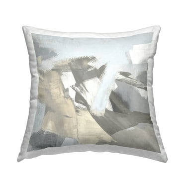 Stupell Industries Grey Chaotic Abstract Square Decorative Printed Throw Pillow, 18 x 18