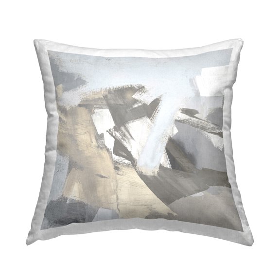 Stupell Industries Grey Chaotic Abstract Square Decorative Printed Throw Pillow, 18 x 18