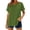 Blackish Green, variant on Women's Cotton Linen Top, Short Sleeve Round Neck Button Down Long Length Cardigan, Cute & Casual Summer Shirt for Layering, Beach Cover Up, and Vacation Wear-Blackish Green