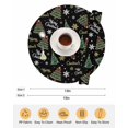 thumbnail image 6 of 15 Inch Round Placemats Set of 6, Black Christmas Non Slip Heat Insulation PP Table Mats, Winter Green Pine Tree Gold Snowflake Washable Place Mats for Kitchen Dining Party Table Decor, 6 of 7