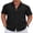 Black, variant on COOFANDY Men' Button Up Shirts Short Sleeve Casual Beach Shirt Linen Vacation Shirts