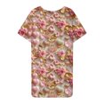 thumbnail image 5 of Ousvtion on Sale Valentines Day Women's Nightgown Love Heart and Flowers Short Sleeve Sleepwear Comfy Sleepshirts Crew Neck Nightshirt Plus Size Valentine's Gift for Her Clearance,B05-Pink,5X-Large, 5 of 5