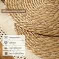 thumbnail image 4 of Round Woven Placemats Set of 6, 13.5 inch Boho Rattan Chargers for Dinner Plates, Rustic Wicker Place Mats, 4 of 7