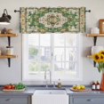 thumbnail image 4 of 2 Panels Green Boho Valance for Windows, Vintage Ethnic Tribe Southwestern Light Filtering Kitchen Curtains, Rod Pocket Window Treatment Curtain Valances for Living Room Bedroom, 54"x18", 4 of 9