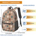 thumbnail image 3 of Dog Paw Print and Bone Brown 17" School Backpacks for Teens,Waterproof Oxford Fabric,S-Shape Padded Straps for School,Travel,Hiking,Camping, 3 of 6