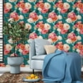 thumbnail image 4 of Floral Wallpaper Peel and Stick, Watercolor Blue and Pink Rose Contact Paper 17.4" x 393" Removable Waterproof Self-Adhesive Flower Wall Paper for Bedroom Countertop Desk Cabinets Renter Friendly, 4 of 8