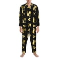 thumbnail image 3 of Sikiie Gold Bottles Mens Pajama Set, Soft Warm Long Sleeve Sleepwear, Cozy Button-Down Pjs for Men-Large, 3 of 7