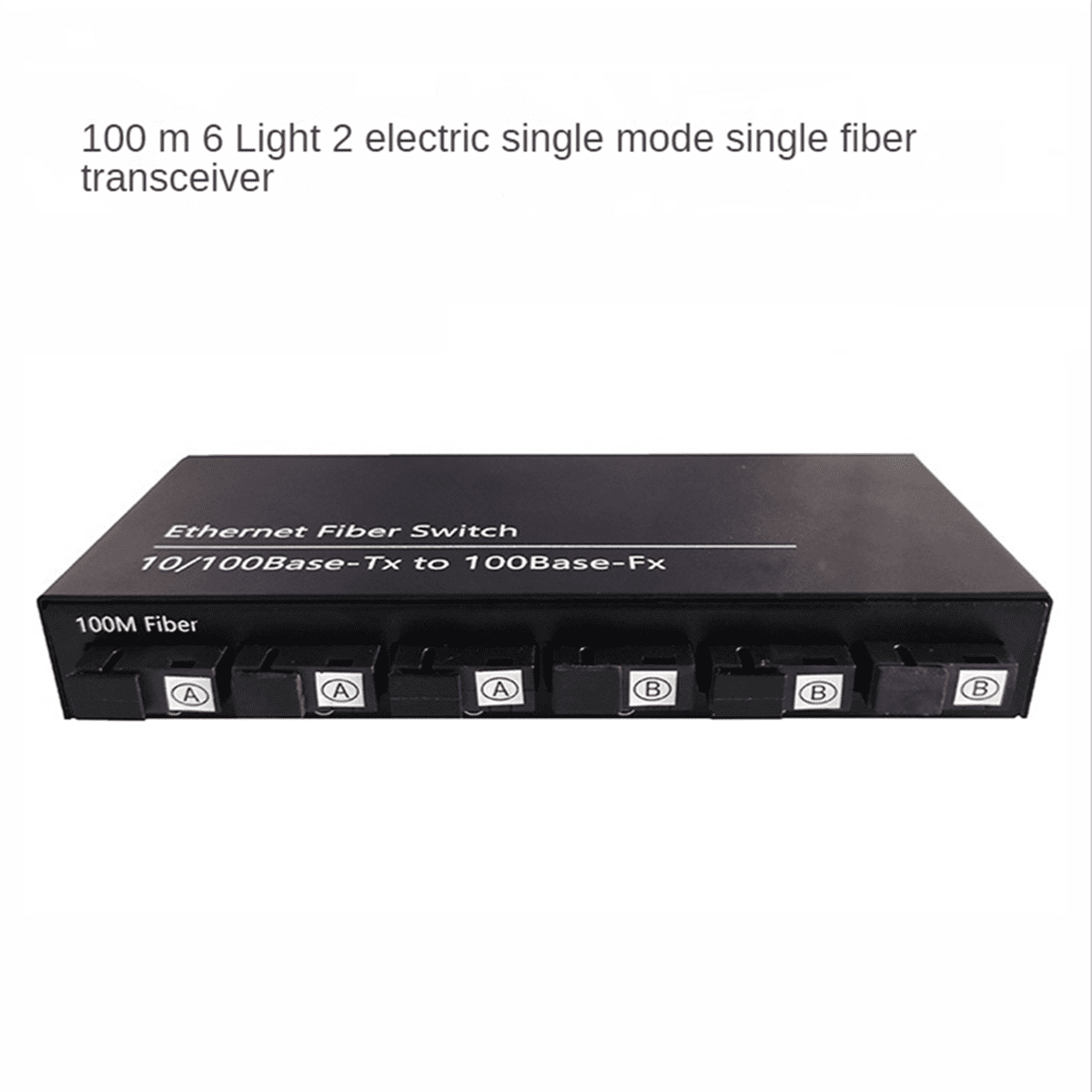 3X 6Port 10/100M Ethernet Switch 6 Fiber Port 25KM 2UTP RJ45 Fiber Optical Transceiver Optical Media Converter US Plug,3 x Ethernet Fiber Switch 3 supply,Black