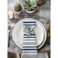 thumbnail image 2 of Navy Blue Grey Striped Cloth Napkins Set of 4 Reusable Dinner Napkins, Horizontal Lines Simple Minimalist Cocktail Napkin Washable Table Napkins for Wedding/Holiday Party/Baby Shower 20"x20", 2 of 7