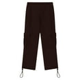thumbnail image 5 of UAYOTSE Boys Girls Baggy Cargo Pants Y2k Trendy High Waist Athletic Pants Joggers Wide Leg Trousers Hiking Pants with Pockets(P74-Brown,5-6 Years), 5 of 5