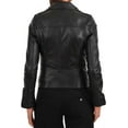 thumbnail image 2 of Celebrity Women's Lambskin Leather Jacket Motorcycle Slim Fit Biker W033, 2 of 3