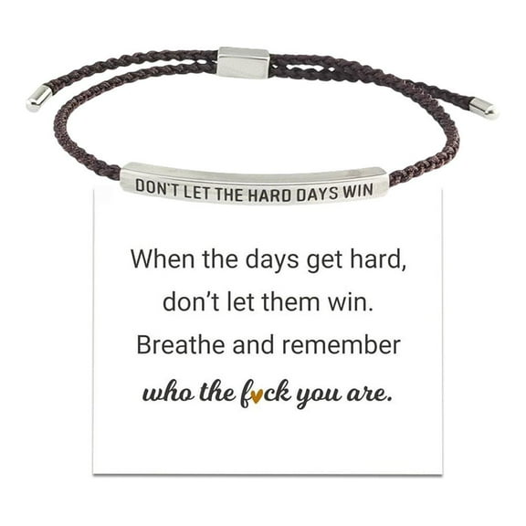 DON'T LET THE HARD DAYS WIN Motivational Tube Bracelet Gifts 2025 NEW UK