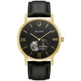 thumbnail image 1 of Bulova 97A154 Men's American Clipper Open Heart Black Dial Watch, 1 of 3