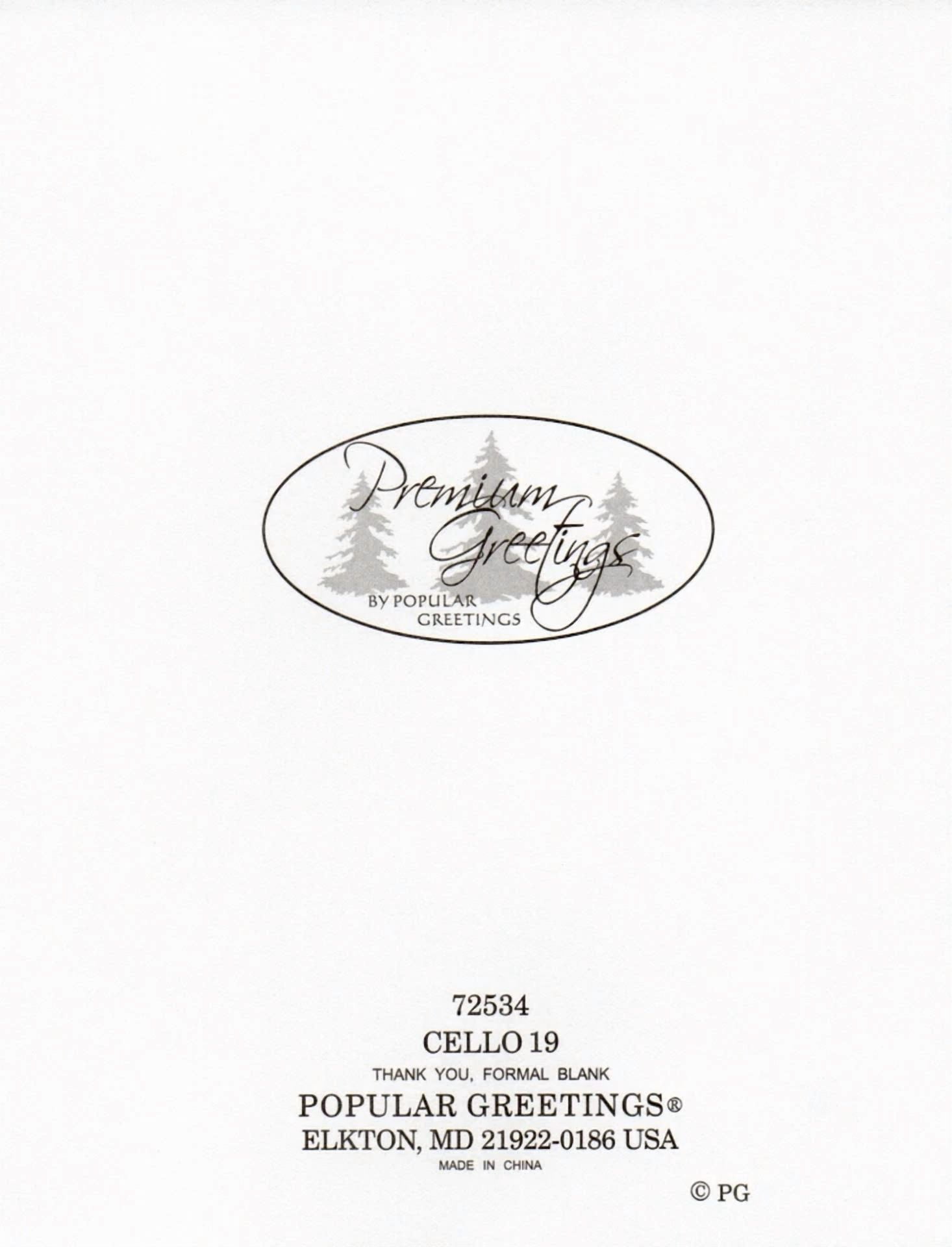 Set Of 6 Elegant Thank You Blank Note Cards + Envelopes By Premium Greetings