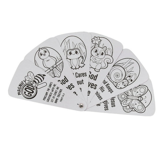 Fun Express 3" x 6" Color Your Own Zoom In VBS Fan - 12 Pc.