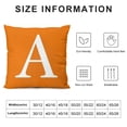thumbnail image 6 of Acheng Orange Pillow Cover with White Letter Monogram A and Stripes English Alphabet Initial Decorative Square Throw Cushion Case for Bed Sofa Couch 2pcs Pillowcase, Double Sided Print White, 6 of 6