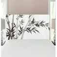 thumbnail image 1 of Bamboo Print Headboard, Traditional Bamboo Leaves Meaning Wisdom Growth Renewal Unleash Your Power Art, Upholstered Decorative Metal Bed Headboard with Memory Foam, Twin Size, Grey White, by Ambesonne, 1 of 4