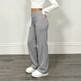 thumbnail image 6 of ITSAME Girls High Waisted Sweatpants Wide Leg Relaxed Fit Solid Color Fall Athletic Casual Joggers Gray Size 7, 6 of 7