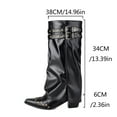 thumbnail image 5 of UngA Sexy Boots for Women Women's Western Boots Square Toe Heel Zipper Embroidered Ankle Boots Black,5.5, 5 of 7
