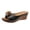 Black, variant on Modisza Flower Leather Wedges Sandals for Women Open Toe Low Wedges Slides Summer Outdoor Walking Dress Sandal Shoes Black Size 6