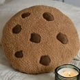 thumbnail image 6 of Deeceymbur Cookies-Shaped Throw Pillow Instagrams-Style Living Room Plush Cushion Cute Bed Pillow Office Nap Pillow Brown, 6 of 7