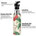 thumbnail image 3 of Cherries and Green Leaves Sports Bottle with Straw Stainless Steel Water Jug Portable Thermal Cup Leak-proof 1000ML, 3 of 9