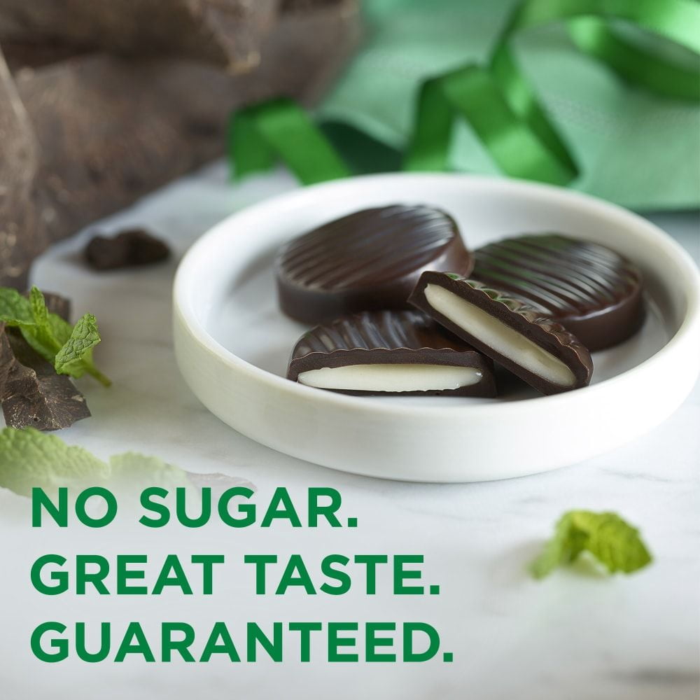 RUSSELL STOVER Sugar Free Dark Chocolate Mint Patties Candy, 2 oz bag - Pack of 2