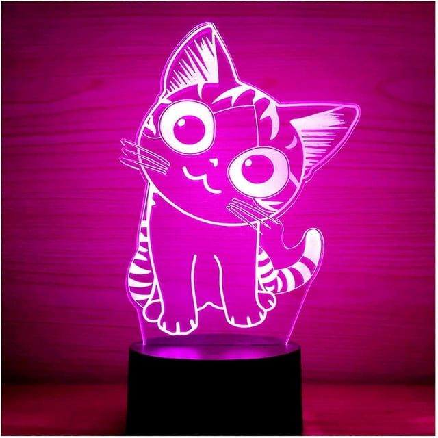 3D Optical Illusion LED Night Light , Boy Girl Kids Baby Sleep Desk Lamp Touch Control 7 Color Change USB Powered for Home Decorations or Holiday Gift