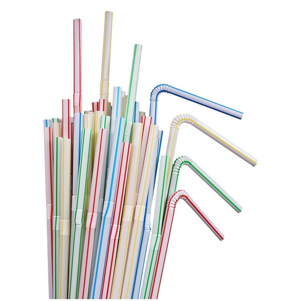 1000 Unidades De Plástico Desechable, Colorido Y Flexible, Para Bebidas En Bares Y Banquetes