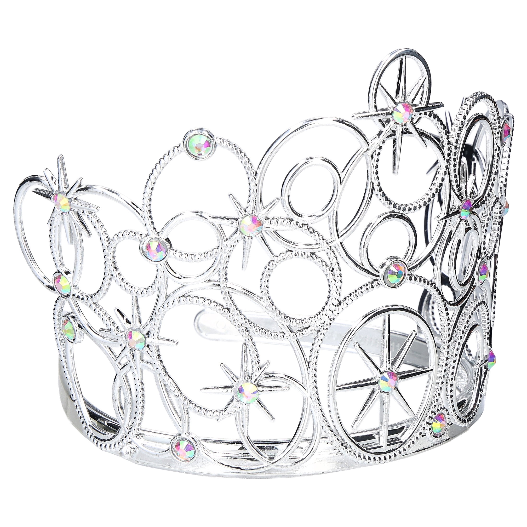 Deluxe Crown Costume Accessory for Adults, Silver, Halloween by Way To Celebrate