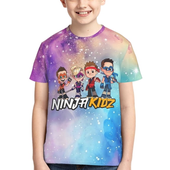 Ninja TV Kidz Boys Girls T Shirt Kids Short Sleeve Crewneck 3d Printed Graphic Shirts For Kids Youth X-Small