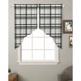 thumbnail image 2 of Sage Green Black Plaid Swag Valances for Windows, Farmhouse Green Black Checkered Rod Pocket Sheer Valances for Large Windows, Swag Toppers Light Filtering for Kitchen Living Room 2 Panels 36''x45'', 2 of 6