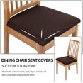 thumbnail image 2 of Stretch Jacquard Dining Chair Seat Covers, Removable Washable Anti-Dust Upholstered Chair Seat Cover for Dining Room, Kitchen, Office (Set of 2, Coffee), 2 of 7