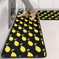 thumbnail image 2 of Kitchen Rugs Sets Of 2,Yellow Lemon Fruits Black Pattern Anti Fatigue Kitchen Mat Rugs Non Slip Washable,Decorative Kitchen Floor Mats for Kitchen,Sink,Laundry,17"x47"+17"x47", 2 of 5