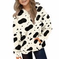 thumbnail image 5 of Kids Hoodie Fleece Cow Print Pullover with Pockets Warm Animal Hooded Sweatshirt, Long Sleeve,Cozy, Casual, Loose Fit, for Girls Ages 3-14 Years, 5 of 6