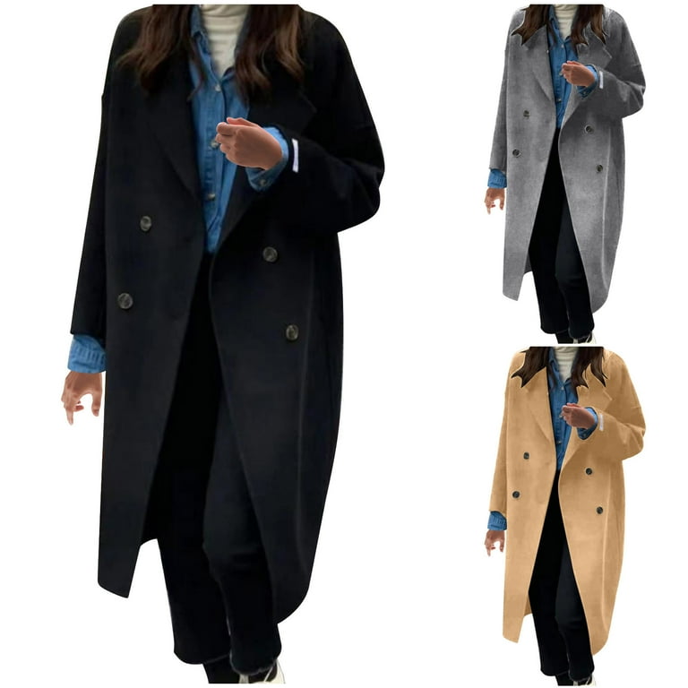 Casual Pocket Texture Turndown Collar Plus Size Overcoat Casual Pocket Texture Turndown Collar Plus Size Overcoat
