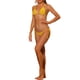 thumbnail image 2 of INSPIRAR CHIC Conjuntos de Bikini de Mujer con Halter y Lazo Lateral de 2 Piezas, Parte Inferior Triangular de Cintura Baja, Traje de Baño Básico en Amarillo Medio, 2 of 5